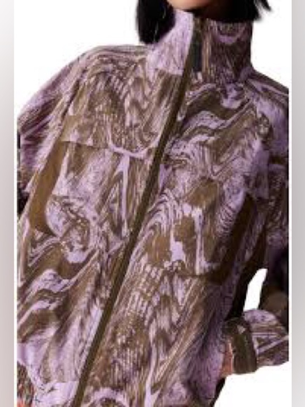 adidas by Stella McCartney TrueCasuals Moiré Wood Print Woven Track Jacket - Picture 2 of 9